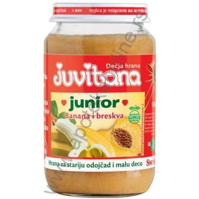 JUVITANA KAŠICA OD BANANE I BRESKVE 190g - Online Apoteka JUVITANA KAŠICA OD BANANE I BRESKVE 190g